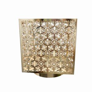 Bath & Body Works Rose Gold 3 Wick CANDLE HOLDER SLEEVE Snowflake Pearl Luminary